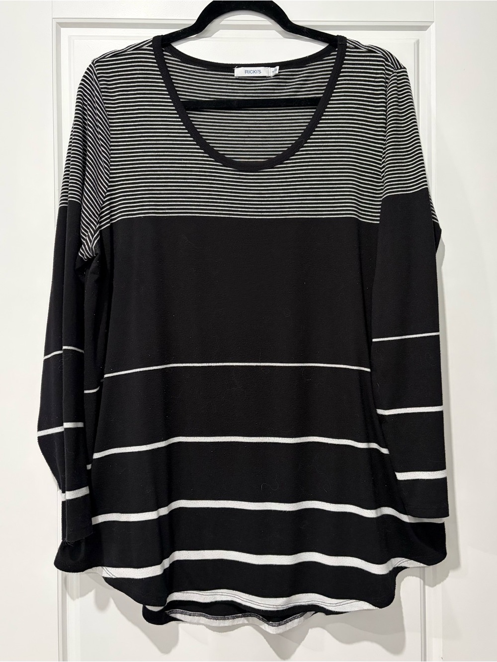 Ricki's Black & White Striped Long Sleeve Tee